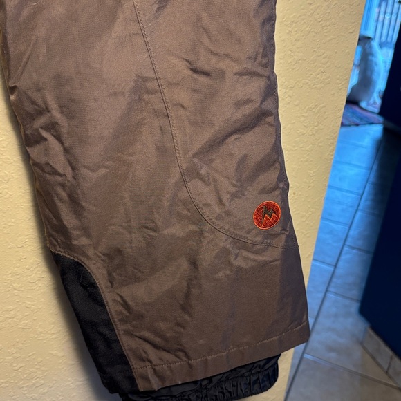 EUC MARMOT Dark Brown with Black bottoms Orange Fleece Lined Snow Ski - Picture 11 of 12